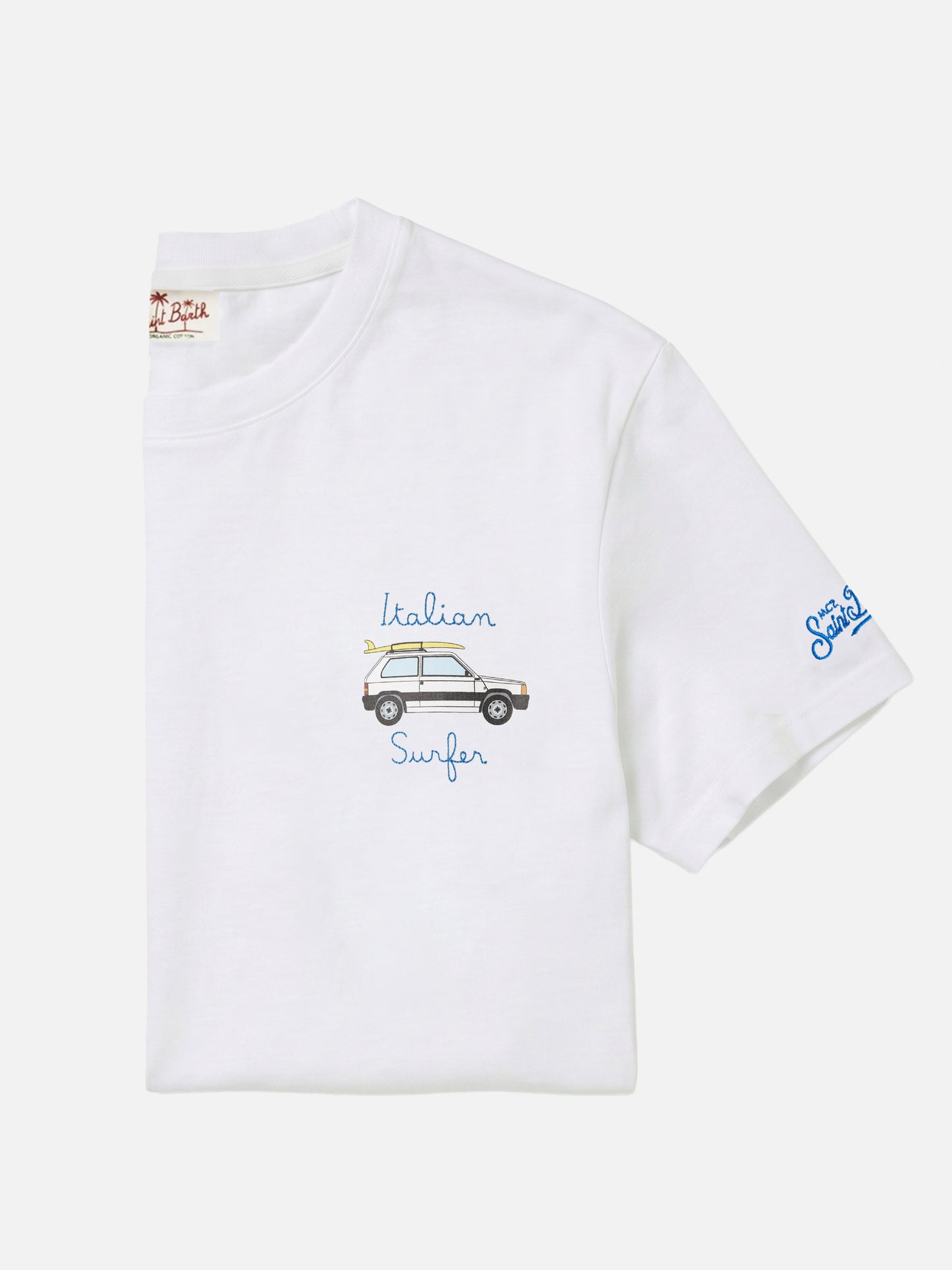 T-shirt Panda avec imprimé et broderie surf en blanc | Special Edition 
