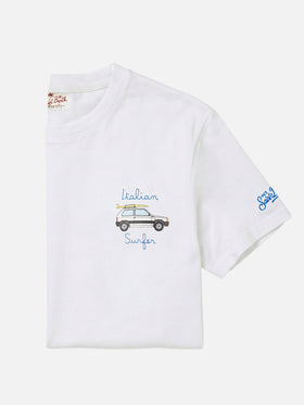 T-shirt Panda avec imprimé et broderie surf en blanc | Special Edition 