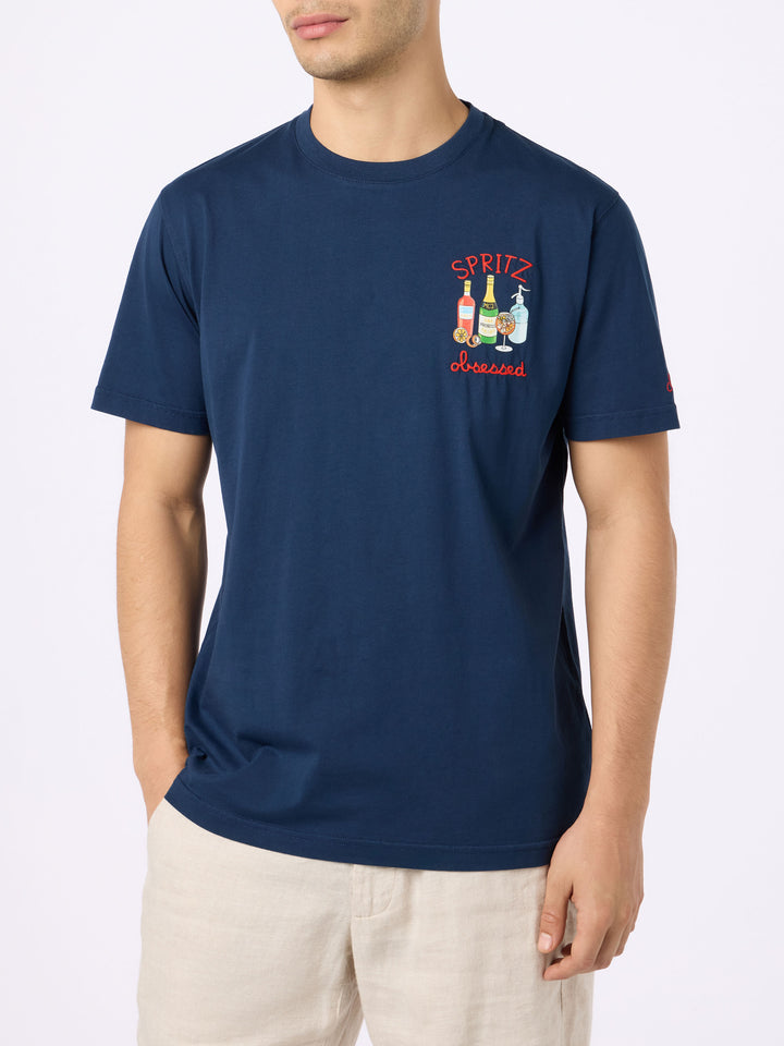 Man cotton t-shirt with Spritz obsessed embroidery - MC2 Saint Barth