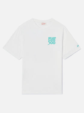 Fiat 500 Spiaggina t-shirt with front and back print in white | Special Edition