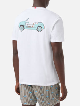 Fiat 500 Spiaggina t-shirt with front and back print in white | Special Edition