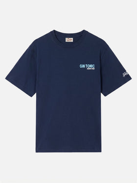 Cotton t-shirt with cocktail Gin Tonic Addicted print