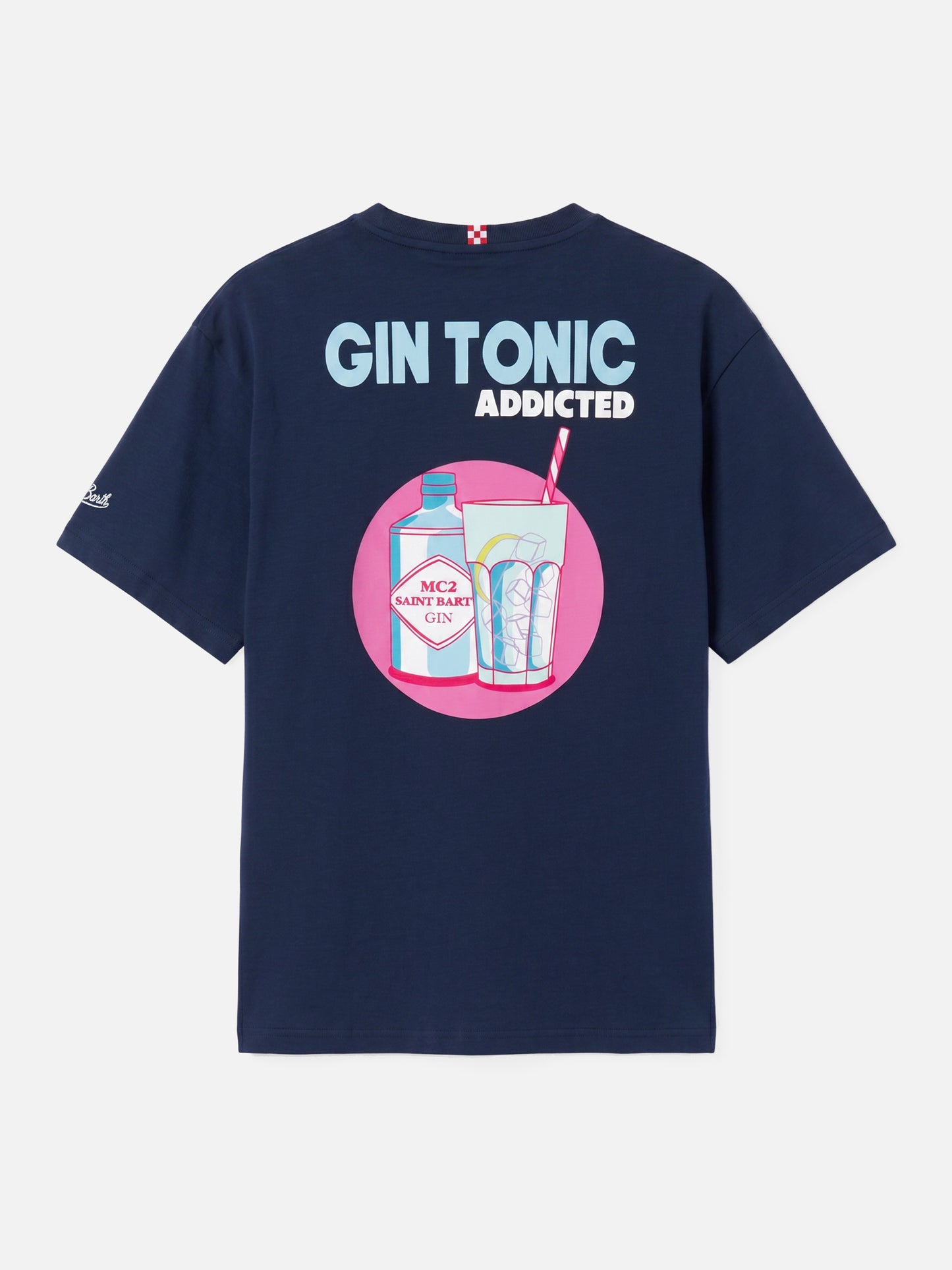 Cotton t-shirt with cocktail Gin Tonic Addicted print