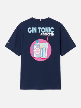 Cotton t-shirt with cocktail Gin Tonic Addicted print