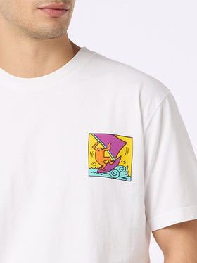 Man cotton t-shirt with Keith Haring design front and back print | KEITH HARING SPECIAL EDITION - MC2 Saint Barth