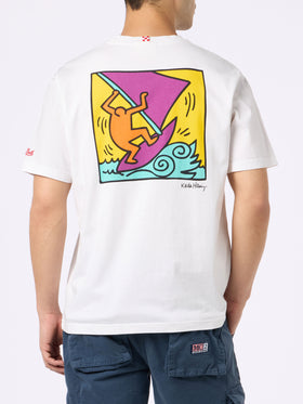 Man cotton t-shirt with Keith Haring design front and back print | KEITH HARING SPECIAL EDITION - MC2 Saint Barth