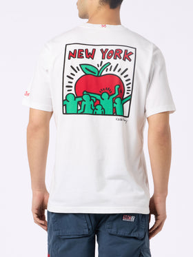 Man cotton t-shirt with Keith Haring design front and back print | KEITH HARING SPECIAL EDITION - MC2 Saint Barth