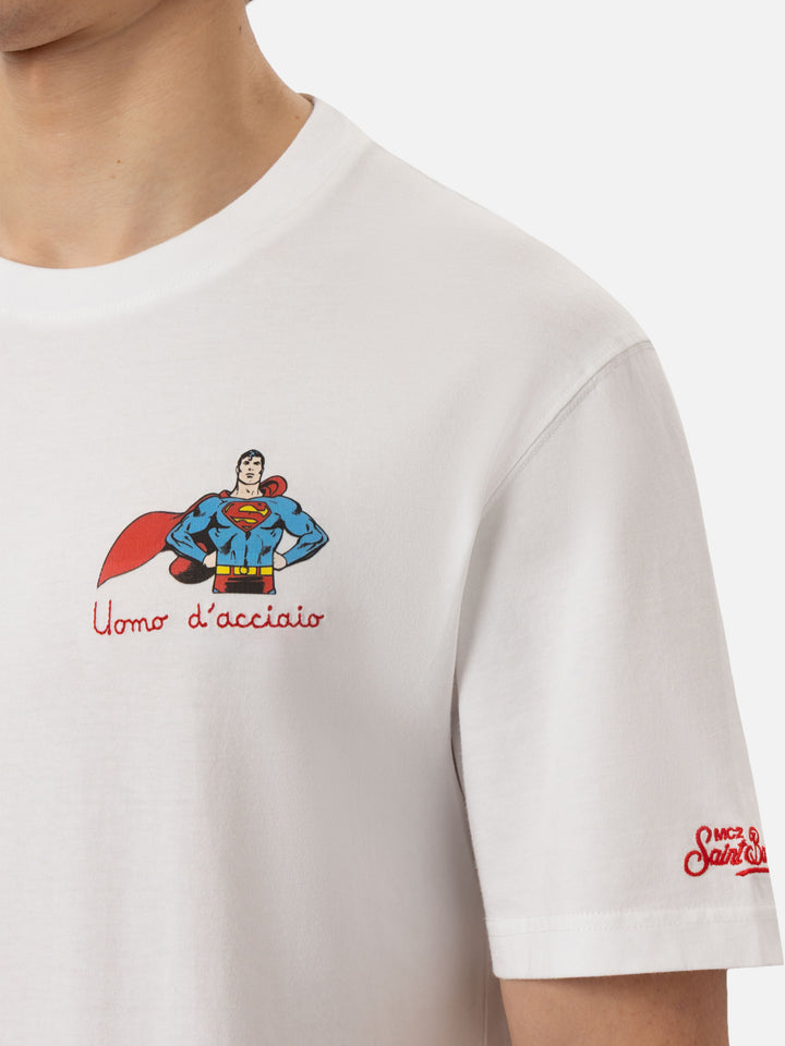 Cotton T-shirt with Uomo d'Acciaio embroidery | SUPERMAN SPECIAL EDITION - MC2 Saint Barth
