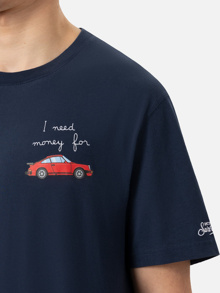 Cotton T-shirt with I need money for… embroidery - MC2 Saint Barth