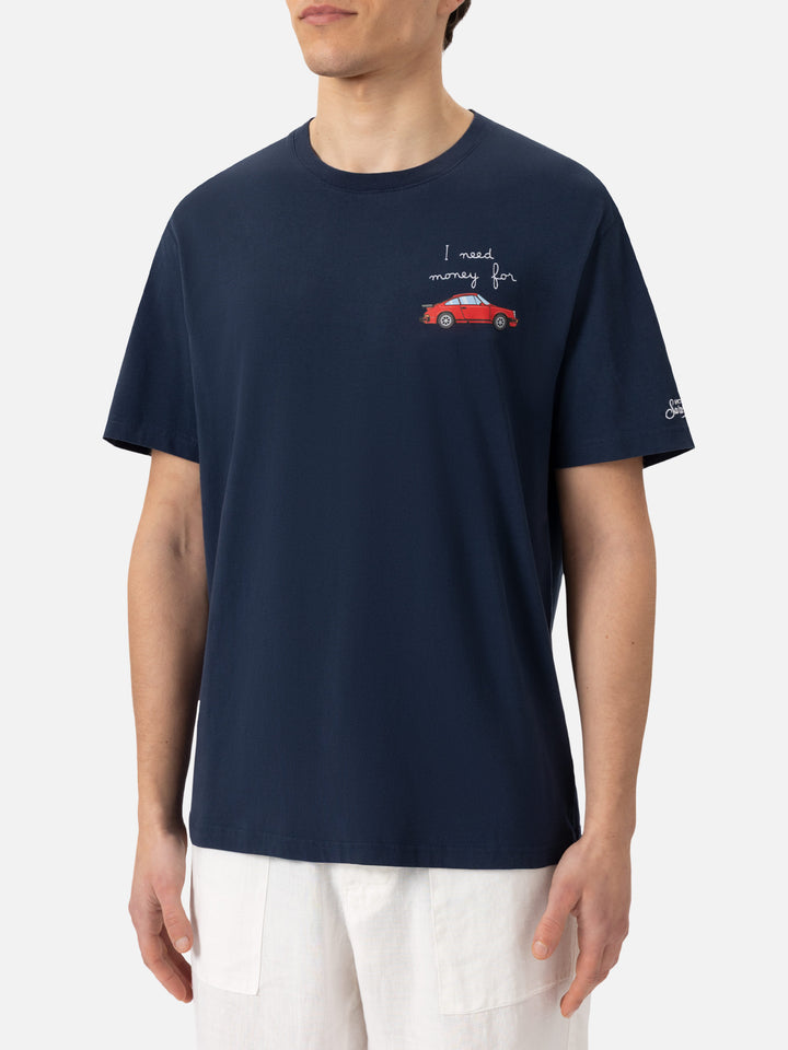 Cotton T-shirt with I need money for… embroidery - MC2 Saint Barth
