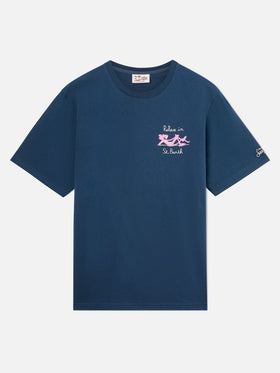 T-shirt in cotone con stampa e ricamo Pantera Rosa | THE PINK PANTHER SPECIAL EDITION
