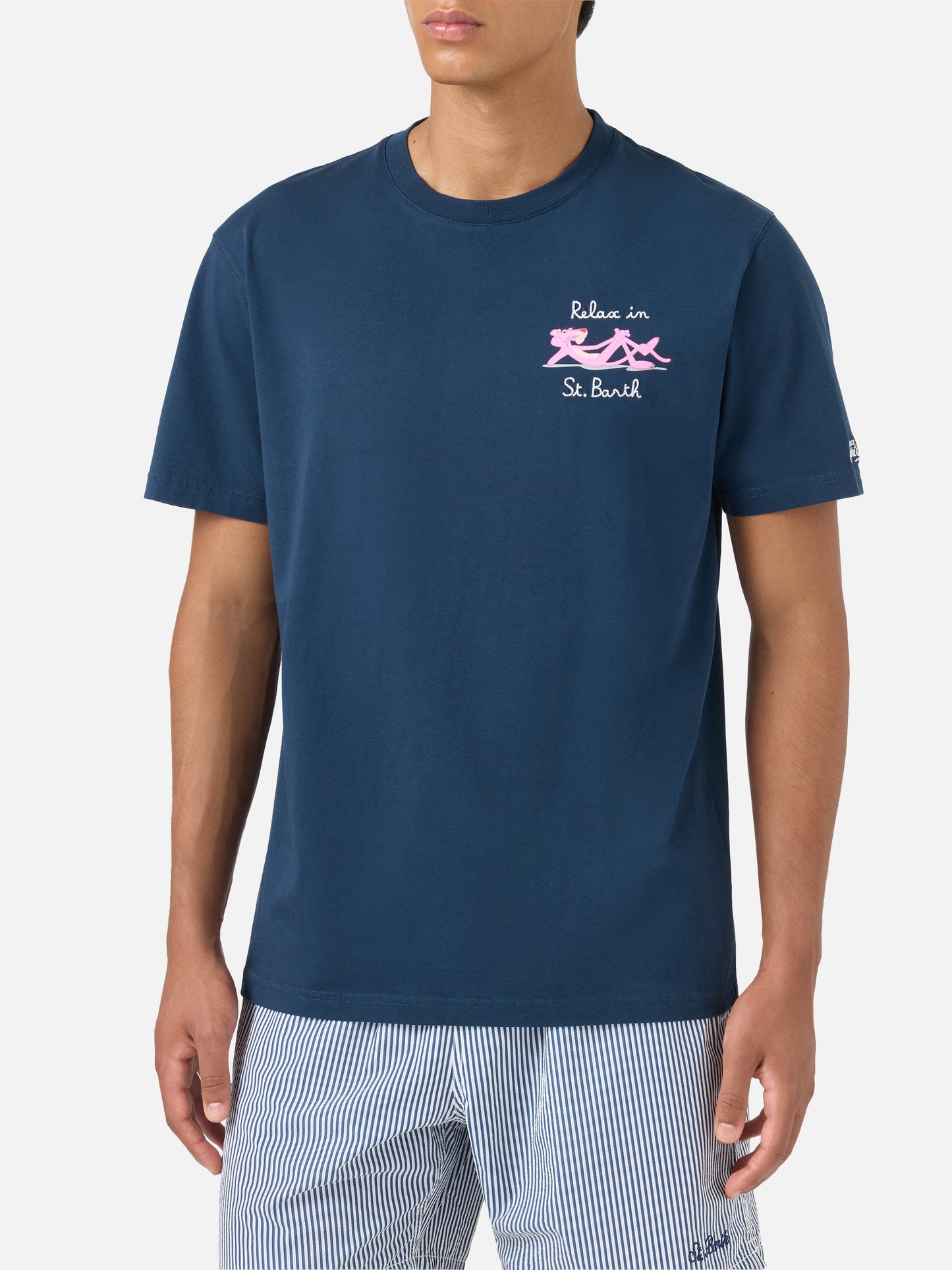 T-shirt in cotone con stampa e ricamo Pantera Rosa | THE PINK PANTHER SPECIAL EDITION