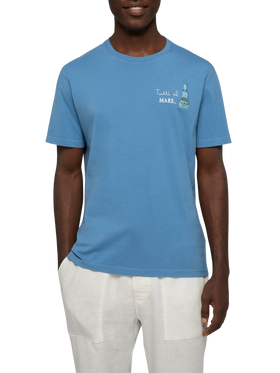 Cotton T-shirt with Tutti al Mare print and embroidery |GIN MARE SPECIAL EDITION - MC2 Saint Barth
