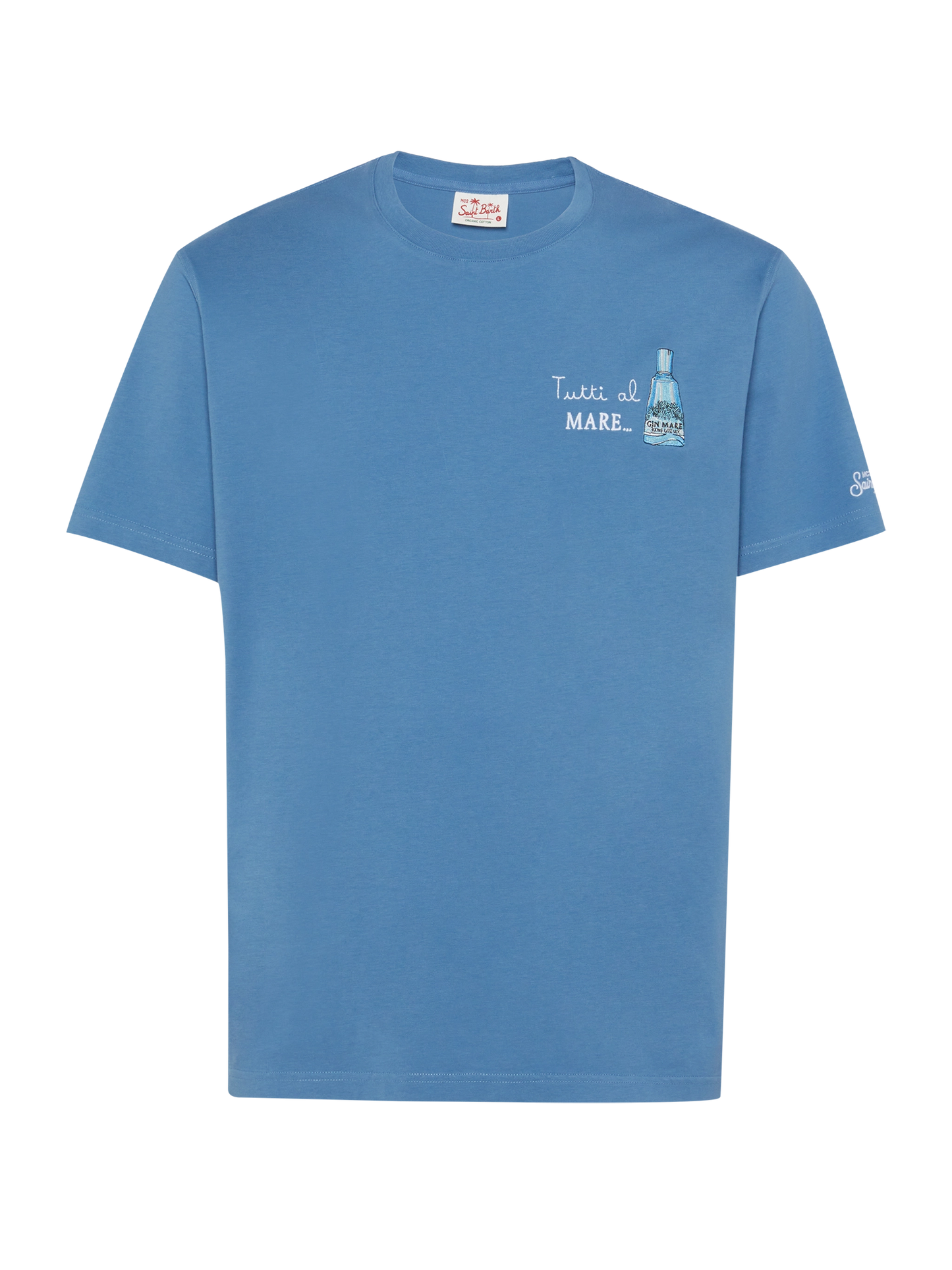 Cotton T-shirt with Tutti al Mare print and embroidery |GIN MARE SPECIAL EDITION - MC2 Saint Barth