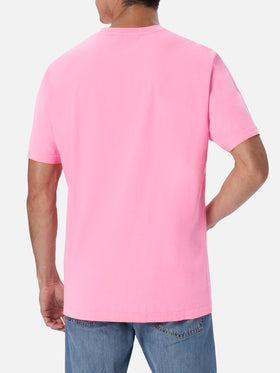T-shirt da uomo in cotone con stampa piazzata e ricamo Lodola | MARCO LODOLA EDIZIONE SPECIALE