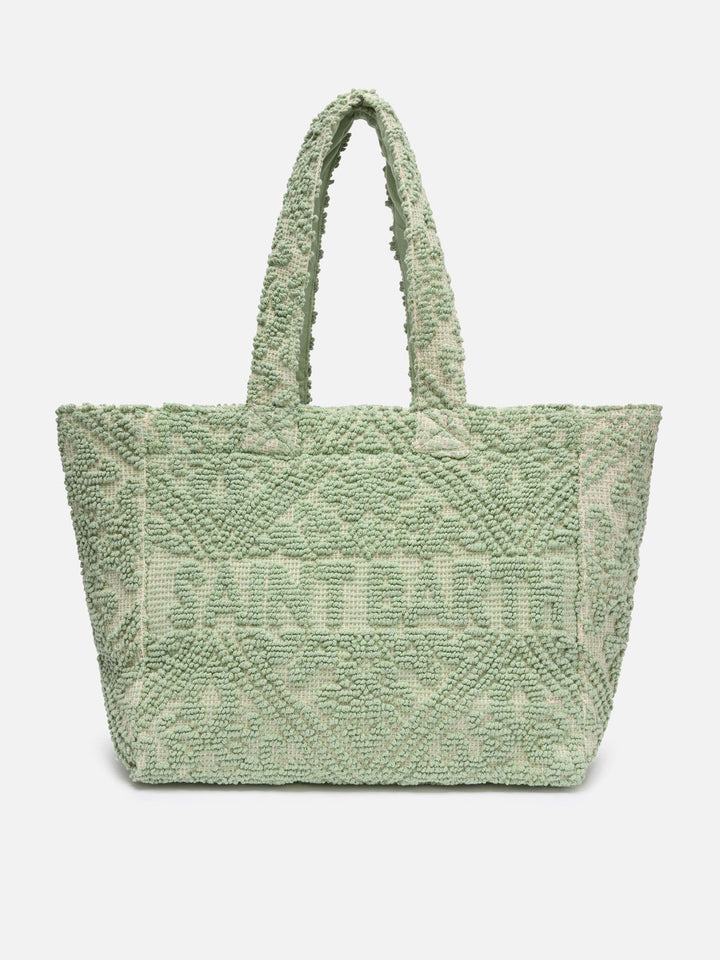 Sage green Tufting  cotton tote bag
