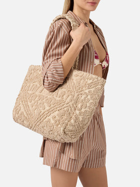 Bolso de tufting de algodón con bordado en relieve 