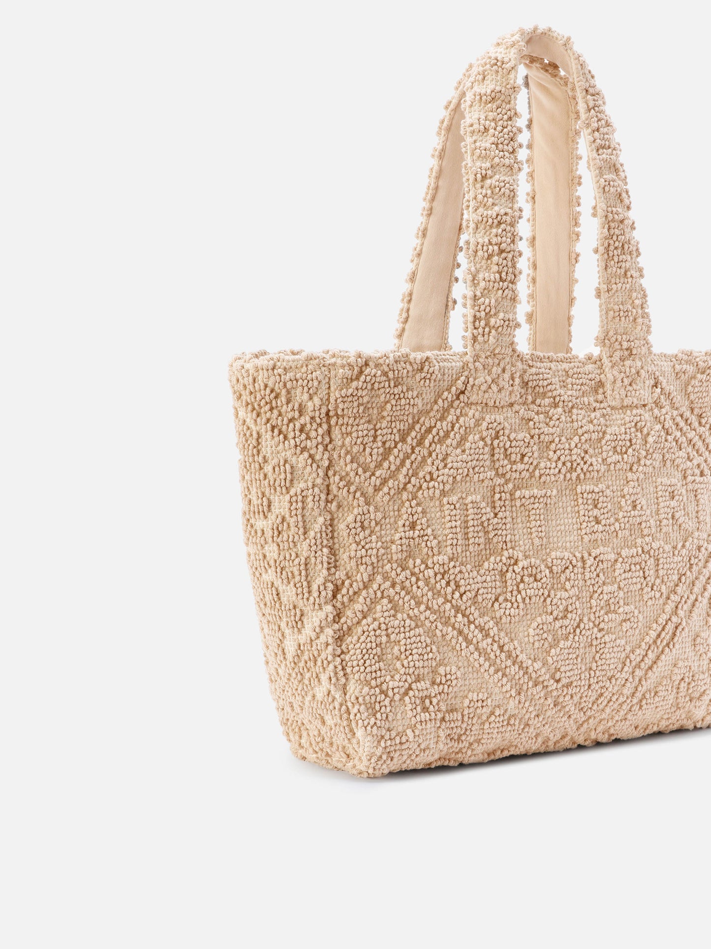 Bolso de tufting de algodón con bordado en relieve 