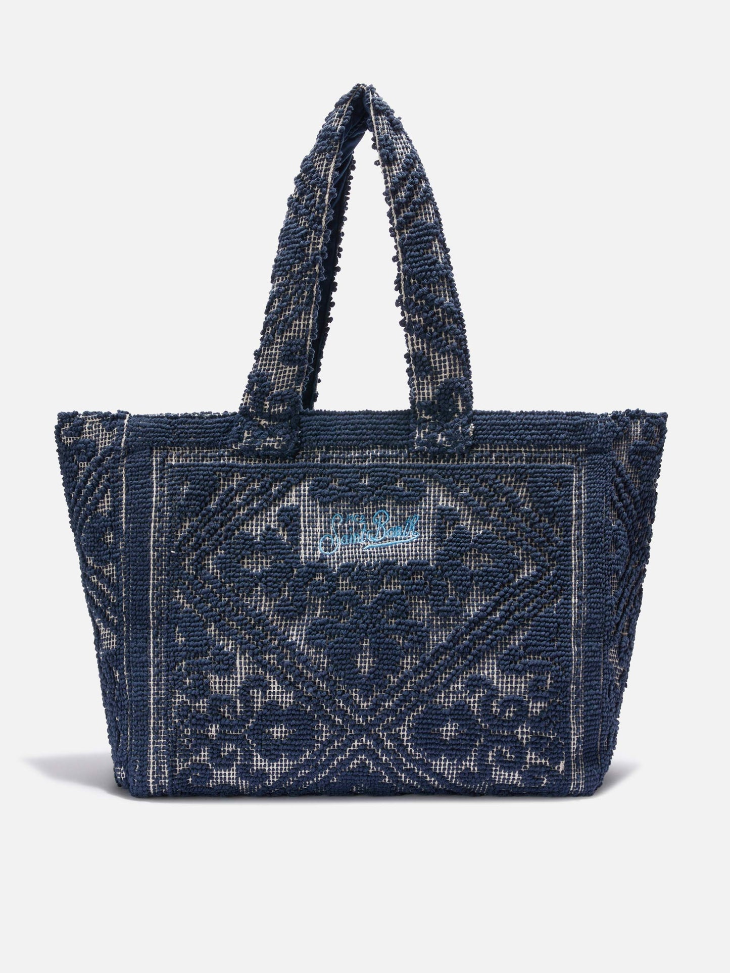Navy blue Tufting  cotton tote bag
