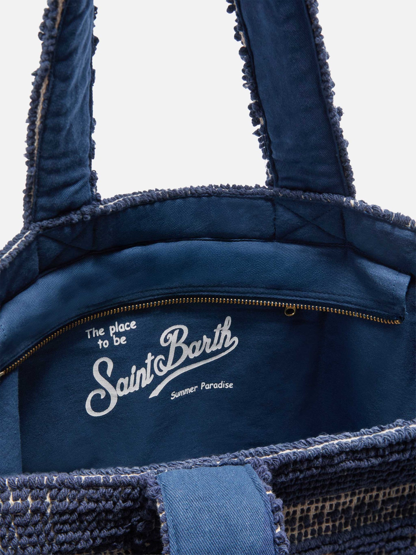 Navy blue Tufting  cotton tote bag