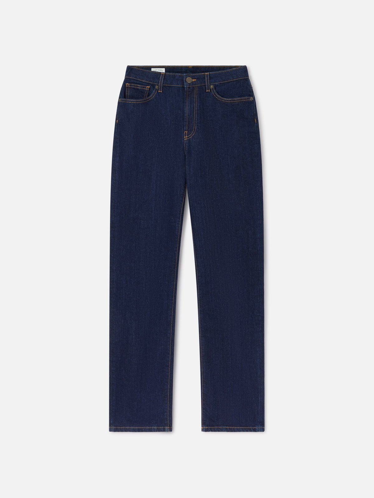 Blue June Baumwoll-Denim-Hose mit SB-Monogramm-Stickerei 