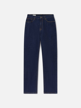 Blue June Baumwoll-Denim-Hose mit SB-Monogramm-Stickerei 