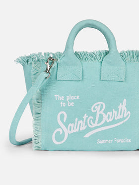 Water green cotton canvas Mini Vanity bag - MC2 Saint Barth