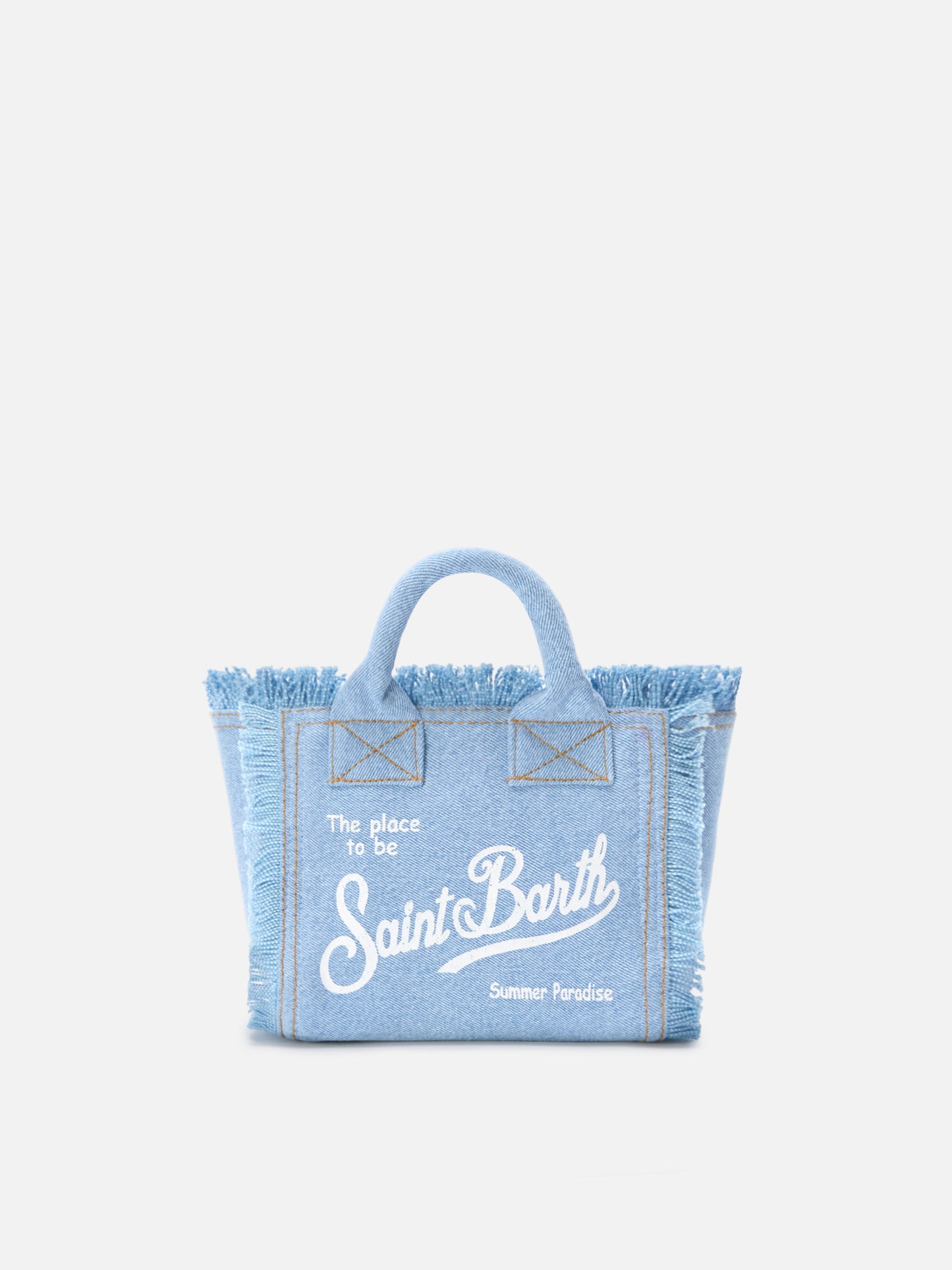 Borsa Vanity mini in denim lavaggio chiaro