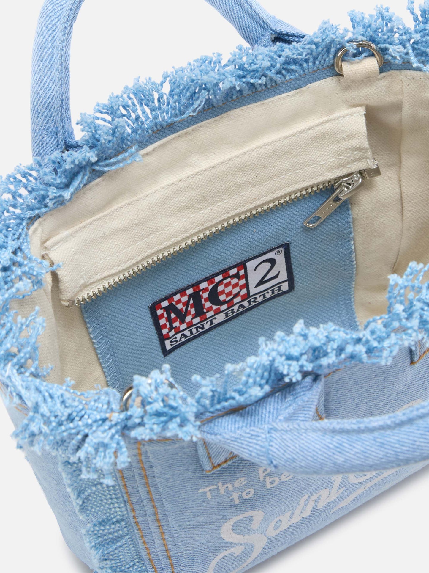 Borsa Vanity mini in denim lavaggio chiaro