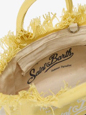 Light yellow solid color canvas Vanity mini bag
