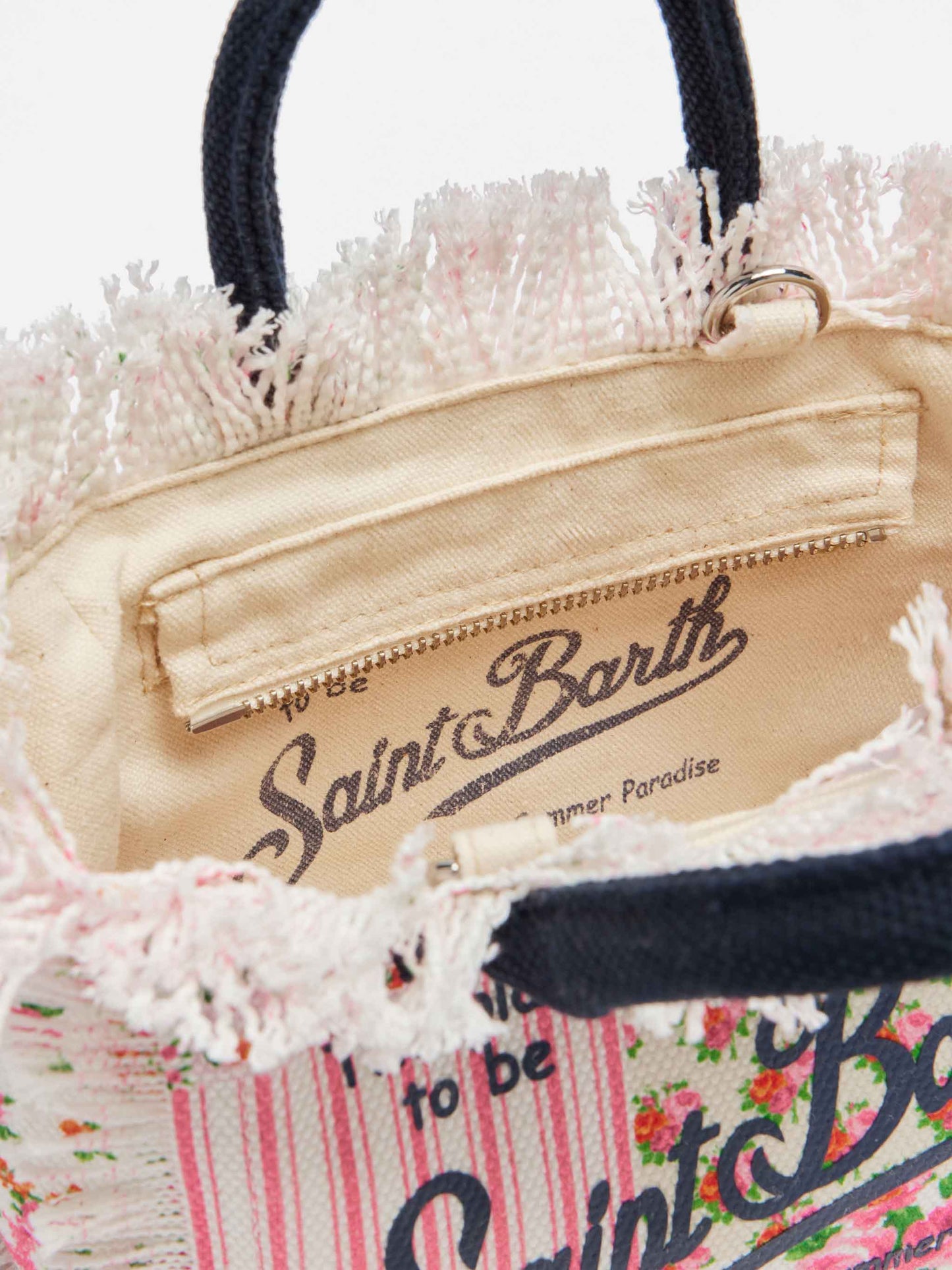 Cotton canvas Mini Vanity bag with flower patch print - MC2 Saint Barth