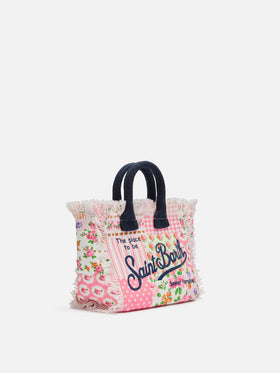 Cotton canvas Mini Vanity bag with flower patch print - MC2 Saint Barth
