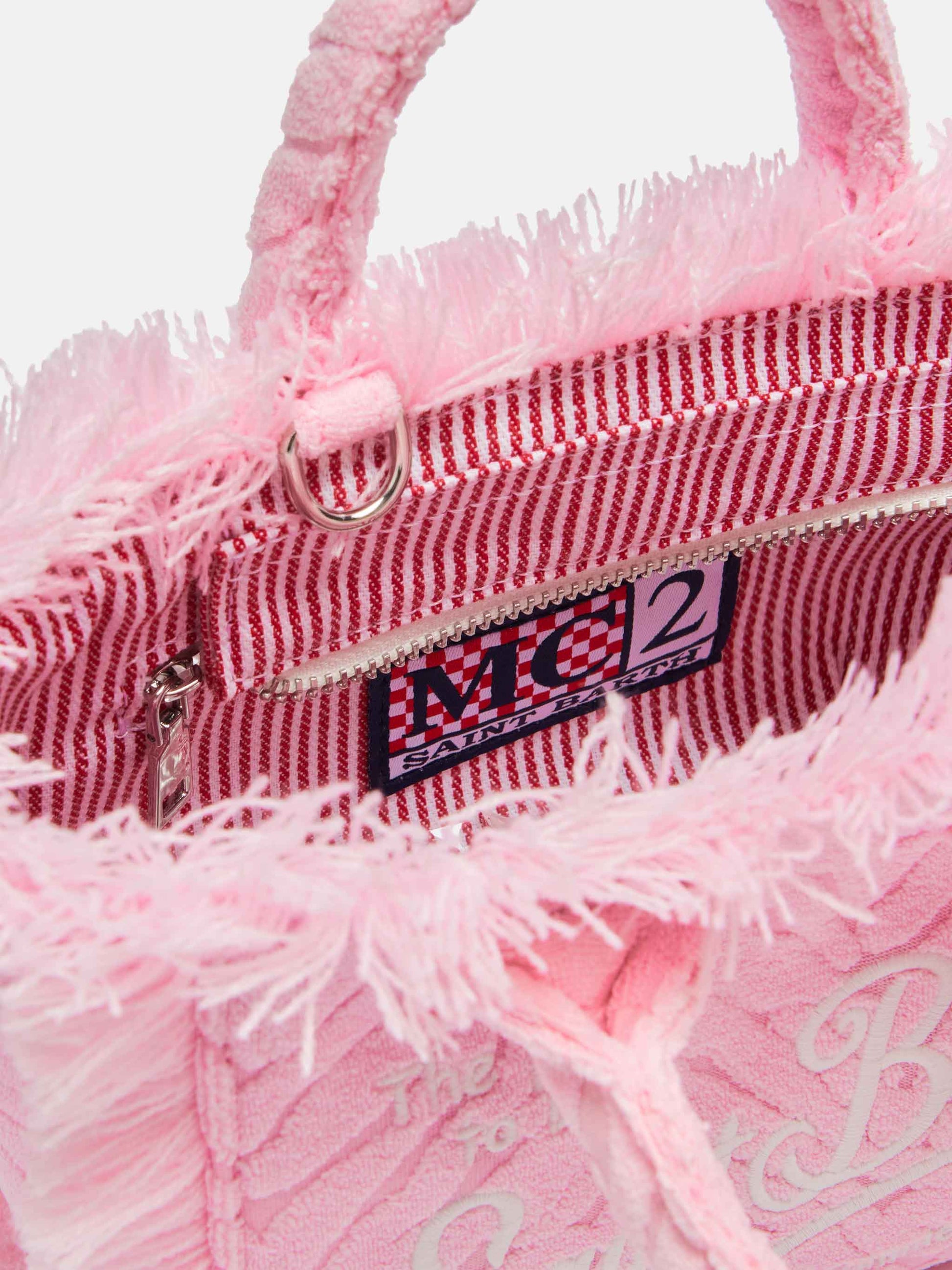 Pink zebra embossed Mini Vanity Sponge Bag - MC2 Saint Barth