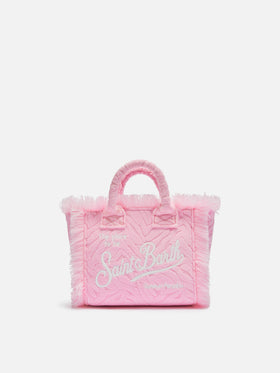 Pink zebra embossed Mini Vanity Sponge Bag - MC2 Saint Barth