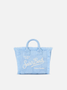 Borsa Vanity mini in tessuto effetto spugna con conchiglie in rilievo