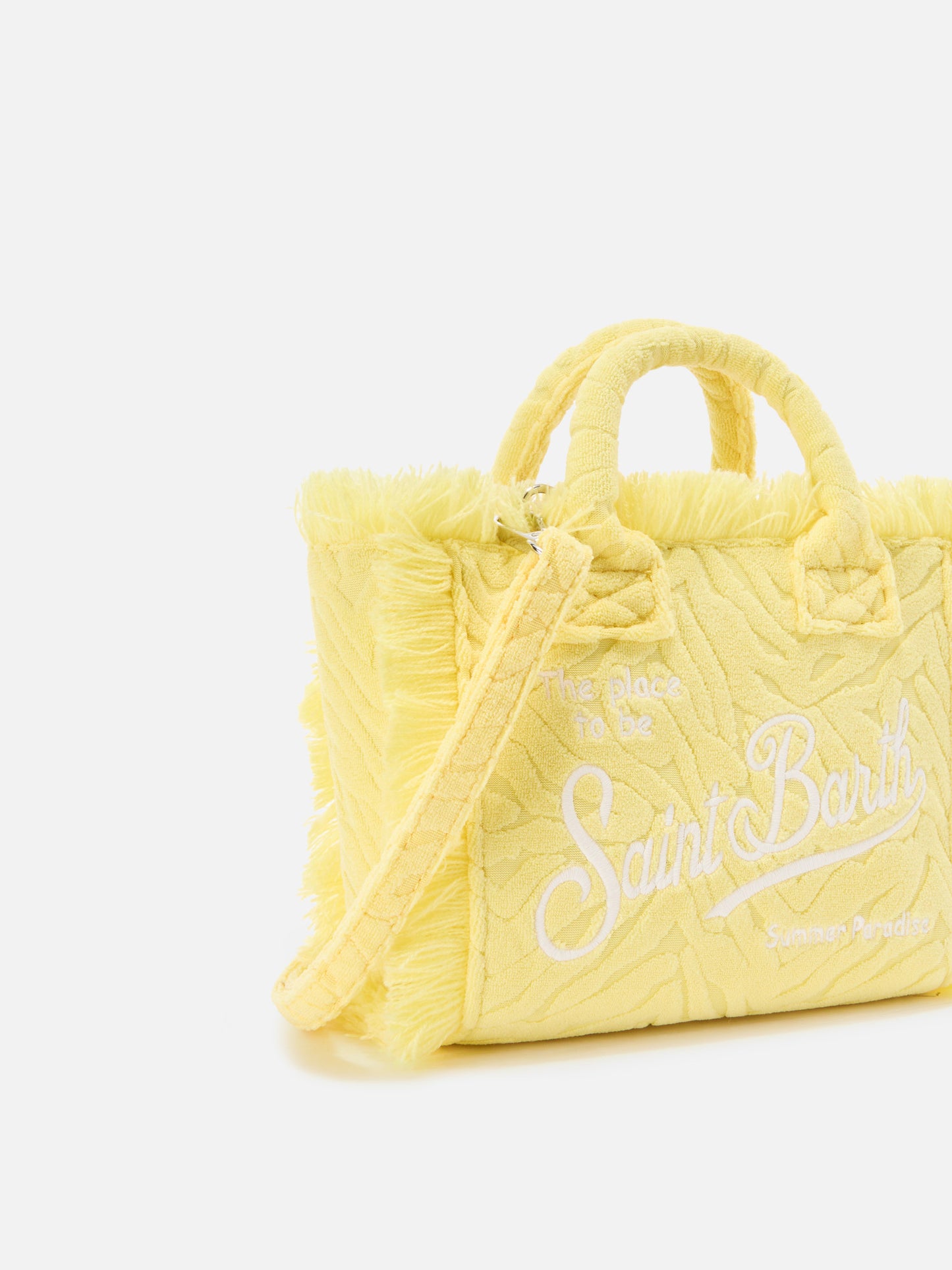 Terry effect Vanity mini bag with raised zebra pattern