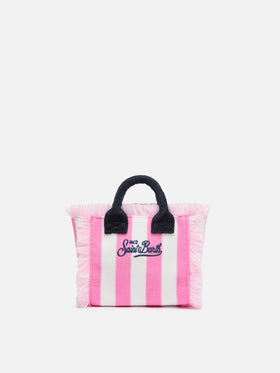 Mini Vanity Sponge Bag with pink striped print - MC2 Saint Barth