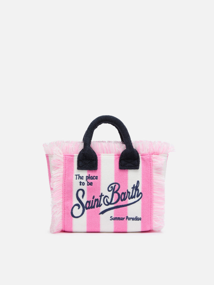 Mini Vanity Kulturtasche mit rosa Streifenmuster