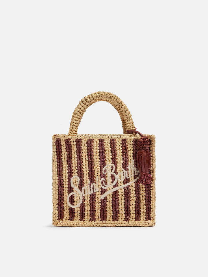 Mini Vanity Raffia bag with striped print - MC2 Saint Barth