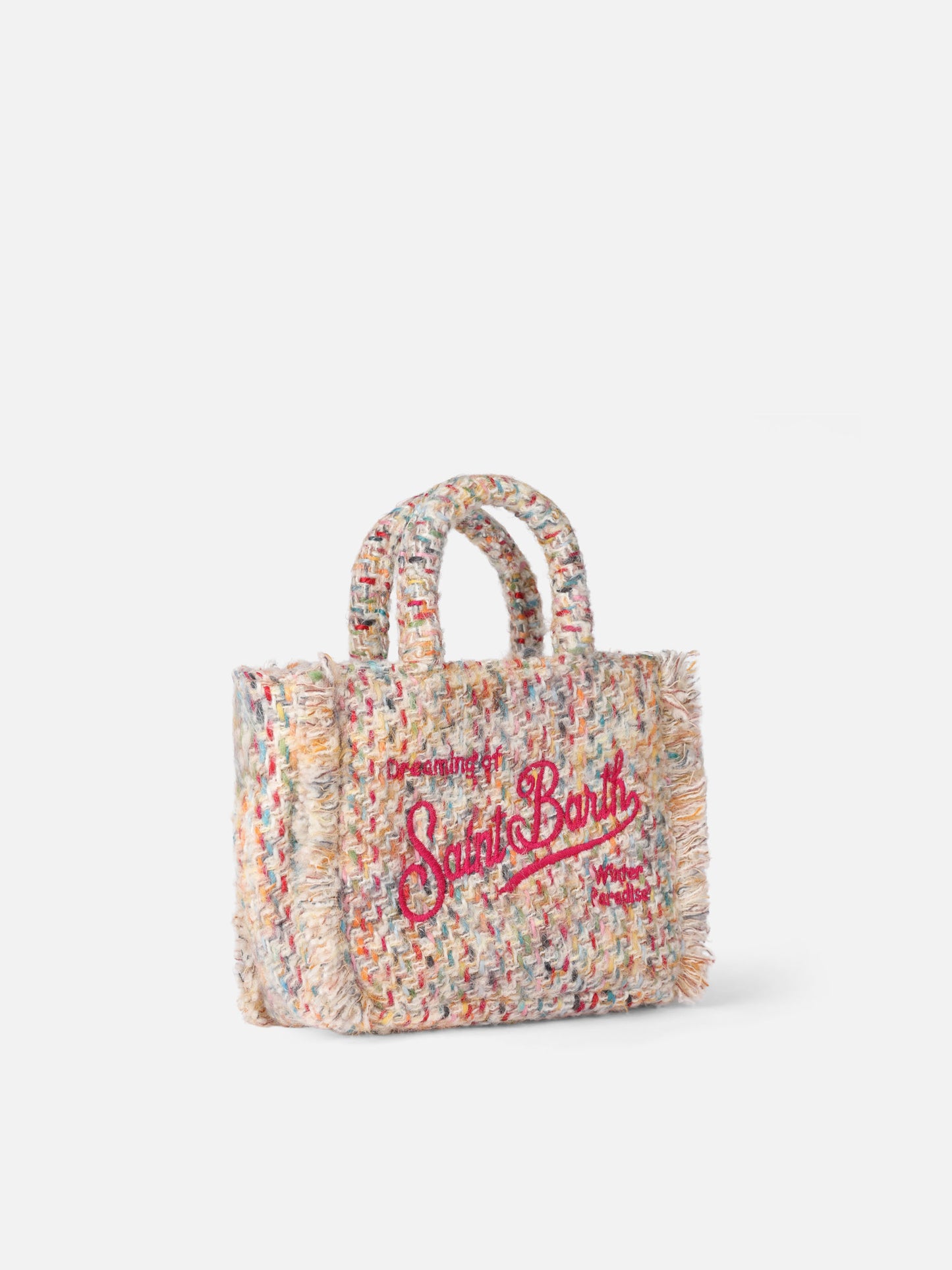 Mini Vanity wooly handbag with multicolor pattern - MC2 Saint Barth
