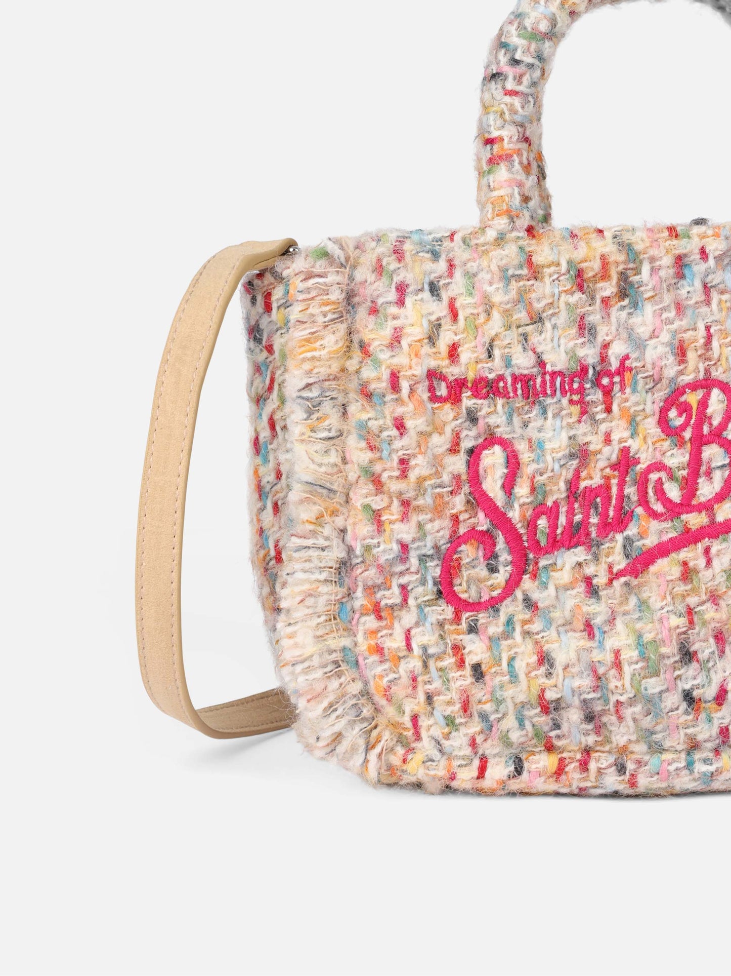 Mini Vanity wooly handbag with multicolor pattern - MC2 Saint Barth
