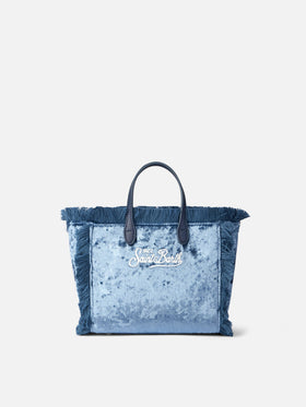 Mini Vanity light blue chenille handbag - MC2 Saint Barth