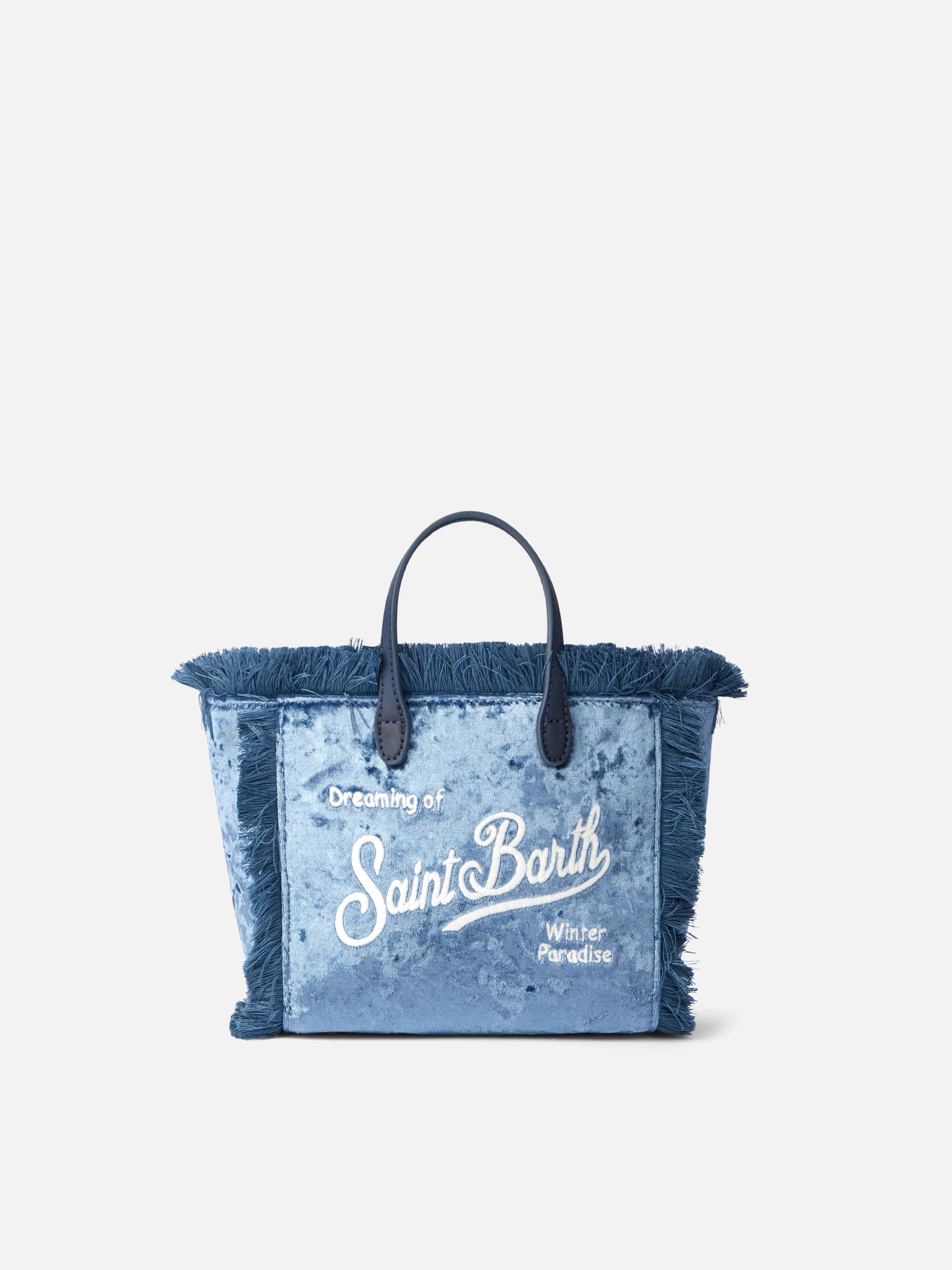 Mini Vanity light blue chenille handbag - MC2 Saint Barth