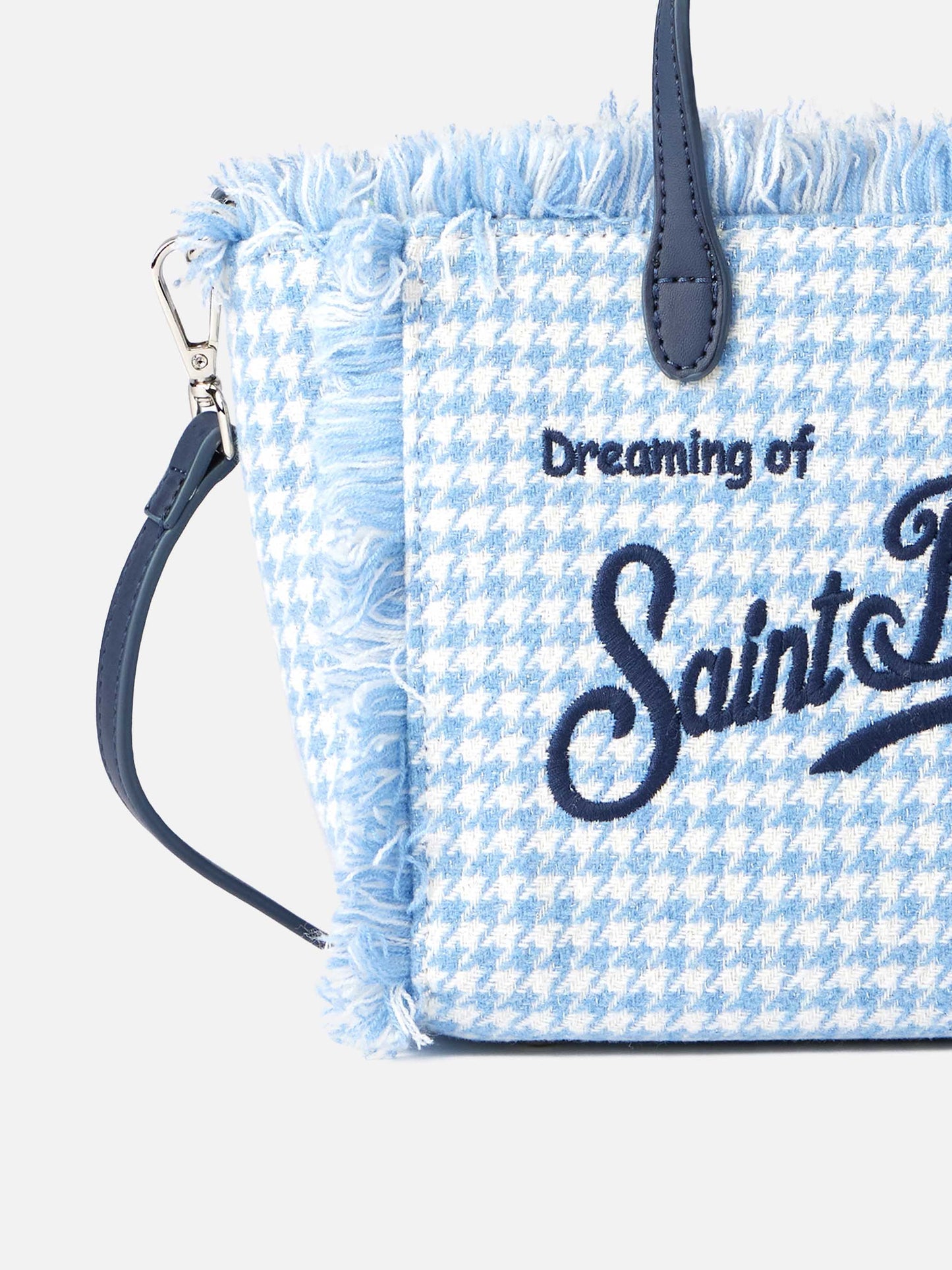 Mini Vanity wooly handbag with shiny pied de poule pattern - MC2 Saint Barth