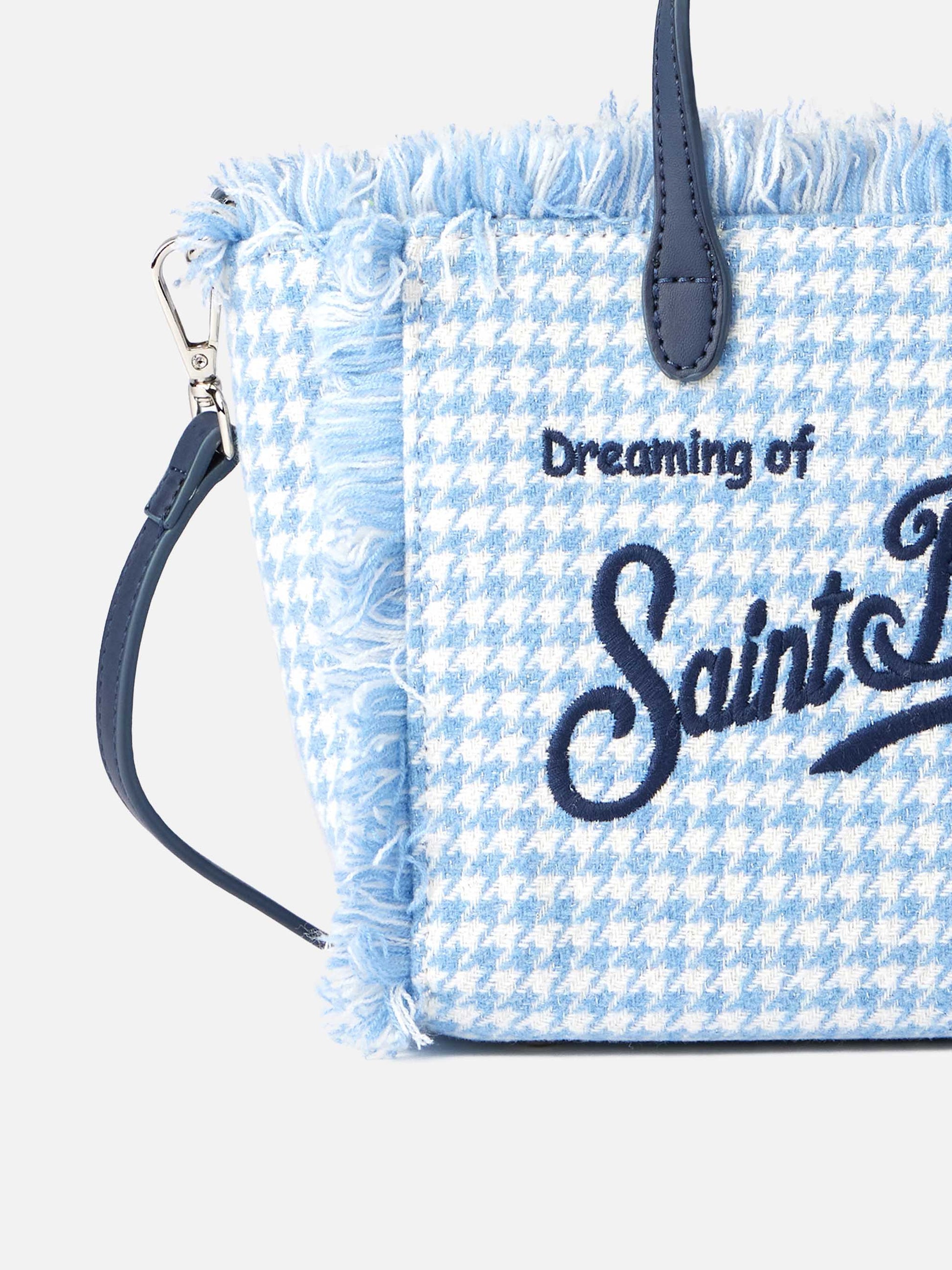 Mini Vanity wooly handbag with shiny pied de poule pattern - MC2 Saint Barth