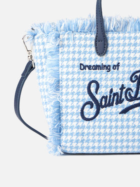 Mini Vanity wooly handbag with shiny pied de poule pattern - MC2 Saint Barth