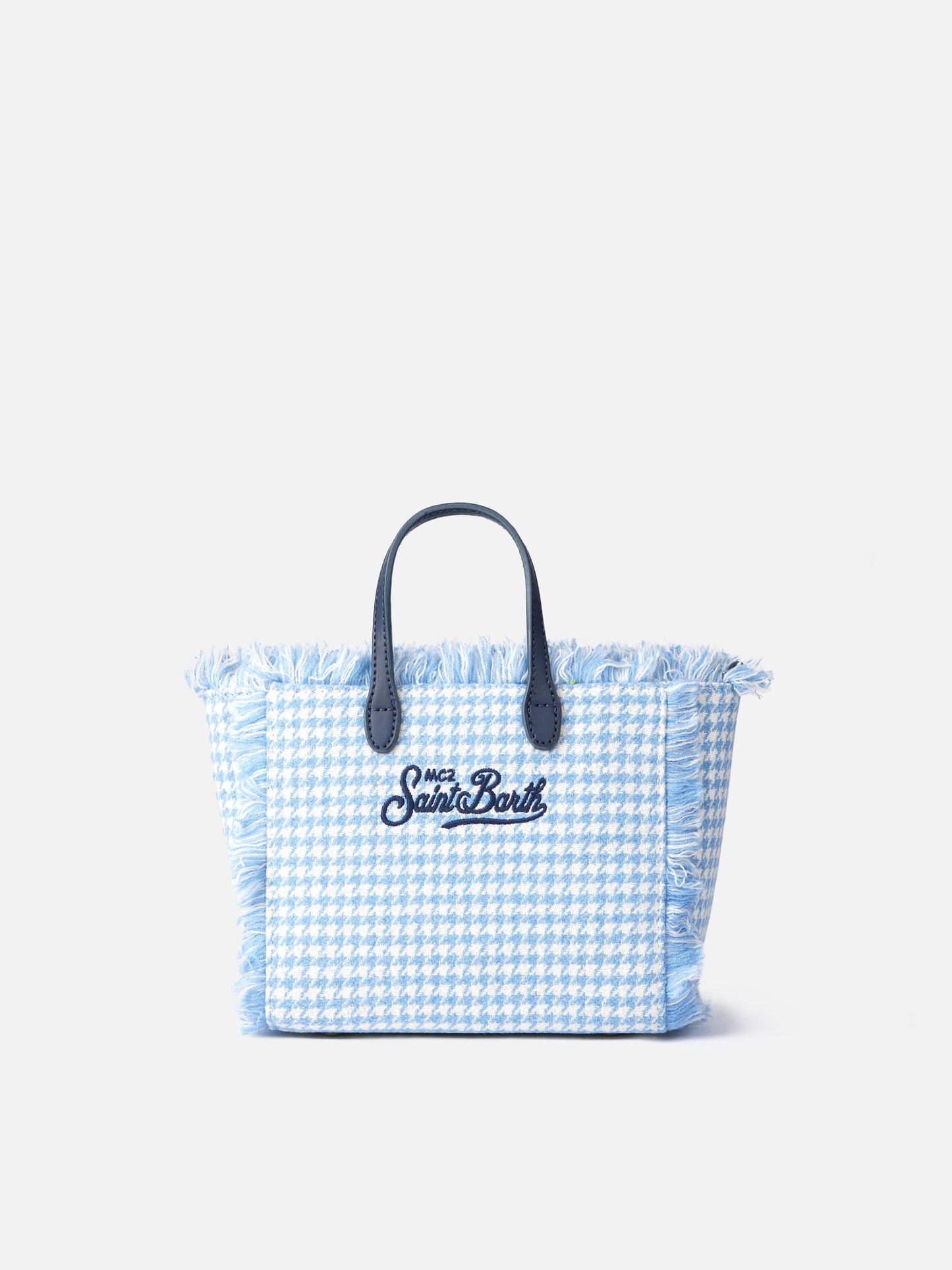 Mini Vanity wooly handbag with shiny pied de poule pattern - MC2 Saint Barth