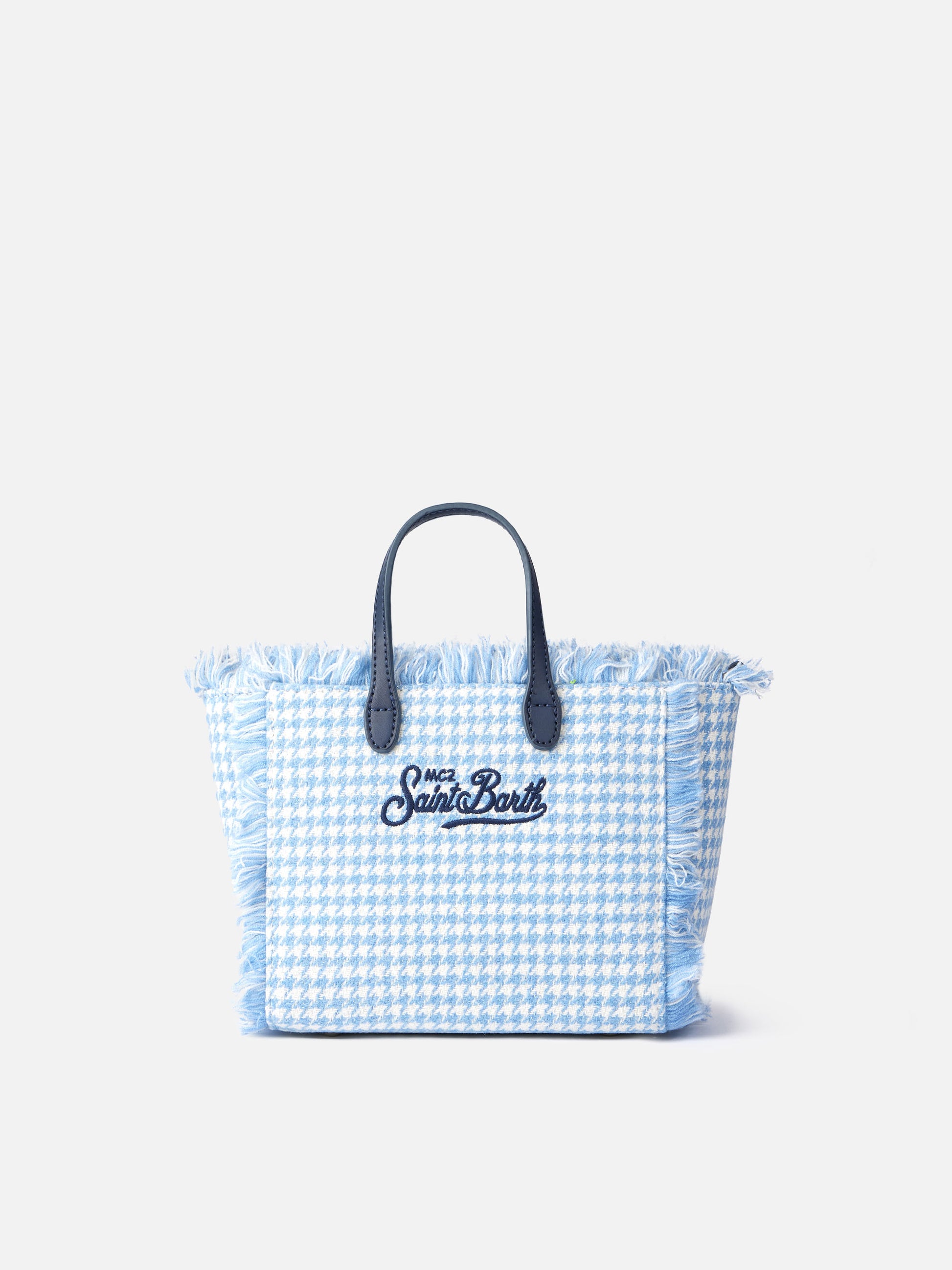Mini Vanity wooly handbag with shiny pied de poule pattern - MC2 Saint Barth