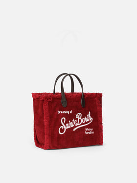 Mini Vanity burgundy corduroy handbag - MC2 Saint Barth