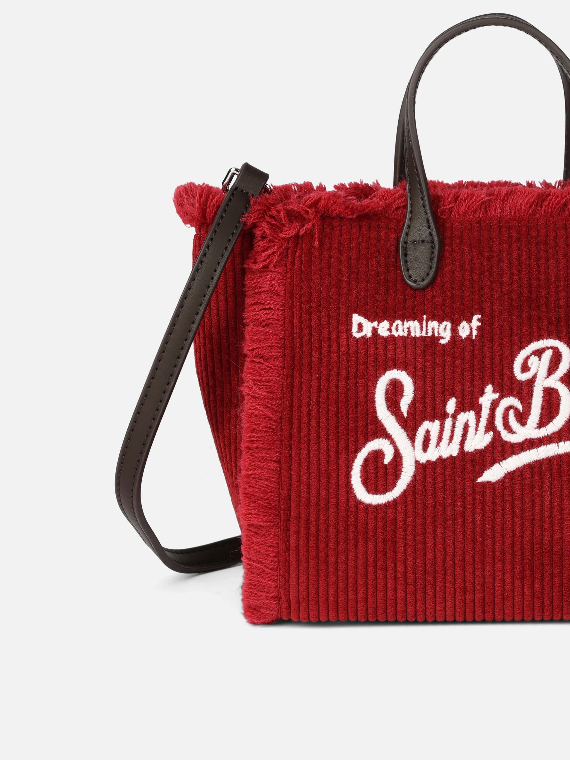 Mini Vanity burgundy corduroy handbag - MC2 Saint Barth